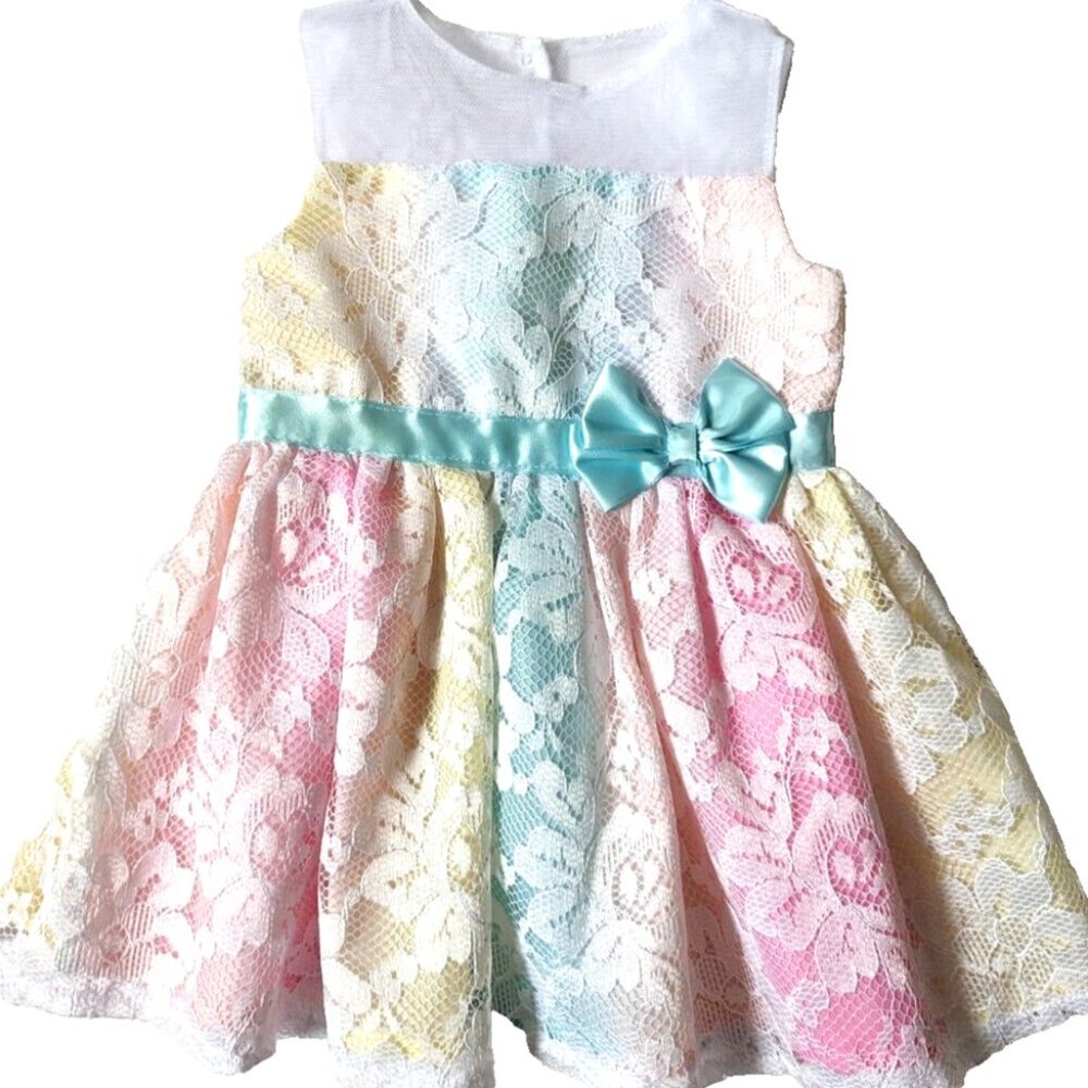 Baby Girls George Lace Dress Robe George pour petites filles Colorful 6-… - Picture 2 of 7